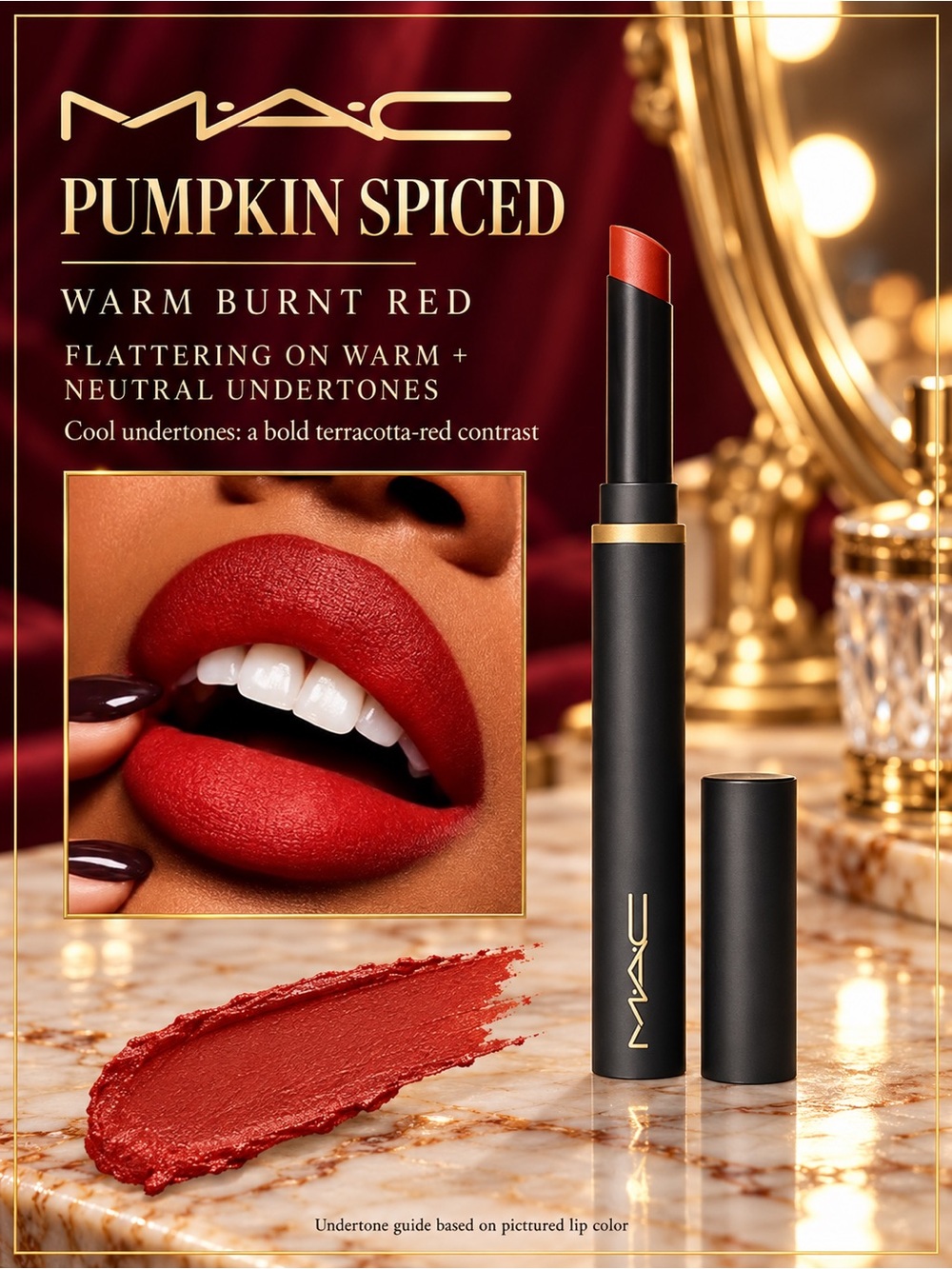 MAC Cosmetics Pumpkin Spiced Lipstick — Warm Burnt Red